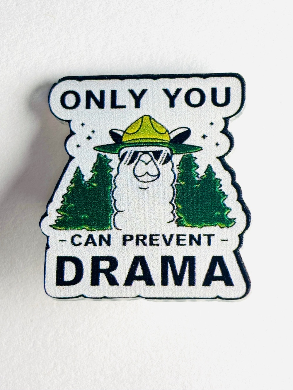Only You Can Prevent Drama Unisex Acrylic Brooch, NWT